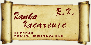 Ranko Kačarević vizit kartica
